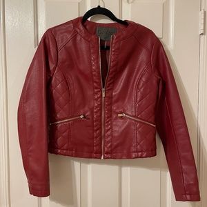 Cavalini Faux Leather Red Jacket Size Small